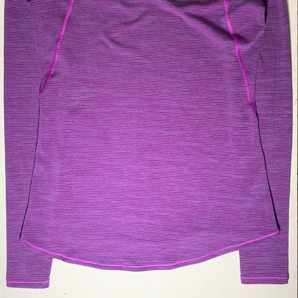 Athleta Purple Striped Fitness Long Sleeve Top XS - Picture 4 of 5